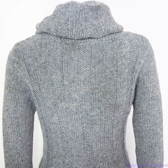 Max Studio wool blend cowl neck cable knit grey pleated sweater dress, size S - Picture 15 of 16